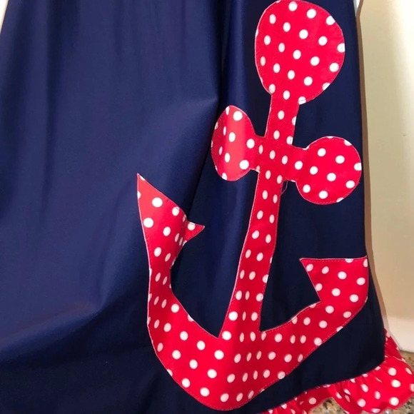 FRANKIE & DAISY BOUTIQUE NEW GIRLS DRESS TOP BOTTOM EASTER NAUTICAL DRESSES SZ 4 - Picture 3 of 6
